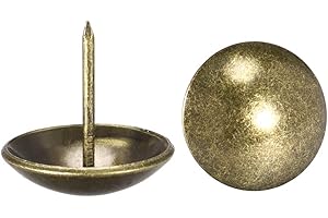 sourcing map Clou Tapissier Clou Ameublement Clou Meuble Punaise Pointe Tapissier Tapis Décoration 25mm Diamètre 25mm Hauteur Rond Pouce Bronzé pour Sofa Dosserets 50 Pcs