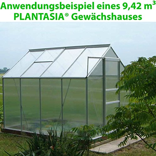 PLANTASIA Alu Gewächshaus mit Fenster, 6 mm Hohlkammerplatten, Größe: 3,94 m³, Aufbauvideo, Gartenhaus, Treibhaus - 7