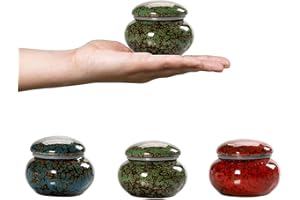 CAKUNMIK 3 unids pequeñas urnas Cenizas humanas, urnas de Recuerdo para Cenizas humanas o Mascotas, Mini urna Memorial de cerámica para Seres Queridos Familiares