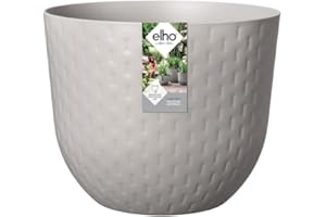 elho Fuente Grains Round 47 - Flower Pot for Indoor & Outdoor - Ø 46.5 x H 38.4 cm - Grey/Pebble Grey