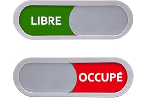 Andchi Lot de 2 Panneaux LIBRES OCCUPÉS - Plaque Coulissante Auto-Inscription pour Bureau (Français LO)