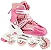 Produktbild Kinderinliner Inlineskates - Größenverstellbar über vier Größen - Leuchtende Frontrollen - Pink - Gr. L (39-42)
