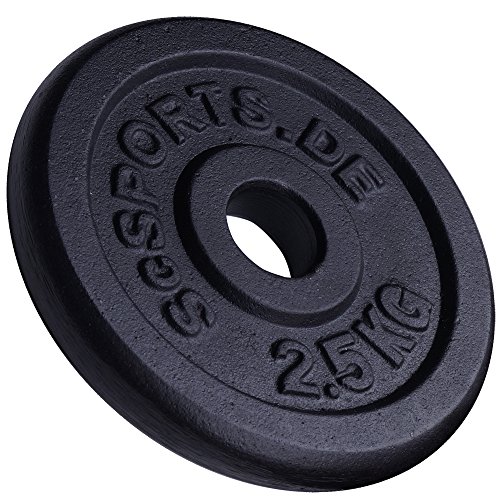 ScSPORTS Kurzhantelset 70 kg (8x 5kg / 8x 2,5kg / 4x 1,25kg), 2x Kurzhantel mit Sternverschlüssen, 20 Hantelscheiben Guss - 3