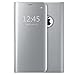 Sycode Miroir Coque pour iPhone 6S Plus,Flip Case pour iPhone 6 Plus,Coin Complet Protecteur Portefeuille étui pour iPhone 6S Plus/6 Plus,Luxe élégant Noble Cool Hommes Femmes Screen Protector Argent Slim Fit Transparente Standing View Mirror Cover Technologie de Galvanoplastie Pliable Bookstyle Wallet Portefeuille Flip Cover Housse Couverture Cas pour iPhone 6S Plus/6 Plus 5.5