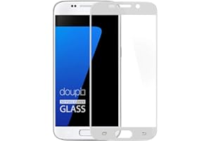 ‎DOUPI doupi FullCover Panzerfolie für Samsung Galaxy S7, Preimium 9H Hartglas HD Displayschutz Anti Kratzer Glas Schutzfolie, weiß