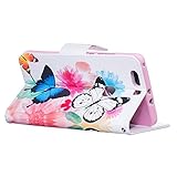 Honor V8 Hülle,Cozy Hut Lederhülle / Ledertasche / Hülle / Case / Cover / Etui / Tasche/ Kunstleder Tasche für Huawei Honor V8 Wallet Case Flip Cover Hüllen Schutzhülle Etui Ledertasche Stand Funktion mit Karten – Zwei Schmetterlinge - 4