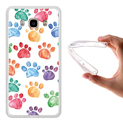 WoowCase - Custodia Cover Flessibile in Gel per [ Samsung Galaxy J5 2016 ] Ultra Sottile Silicone Orme Di Cane