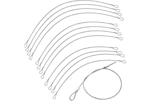 12 Pcs Safety Cables,Yucool 10/12/14 inch Stainless Steel Stage Light Safety Cables Stainless Steel Rope for Hanging Lights Dj Truss Lighting Clamp