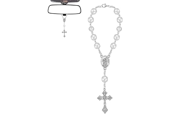 Mrltau Chapelet pour St Christophe - Porte-bonheur et Pendentif de Voiture pour Miroir - Cadeau