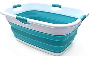 SAMMART 49L Panier à linge pliable - Conteneur de rangement pliable - Bac de lavage portable - Panier compact - Baignoire pour animaux de compagnie