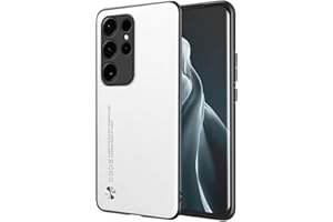 EASSGU Coque de Téléphone pour Samsung Galaxy S24 Ultra (6.8" inches), Etui en Cuir de Style Business - Blanc