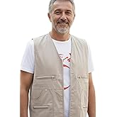 Reva Erkek Mevsimlik Yelek, Krem, M-L/XL/2XL, Keten Karışımlı, V Yaka, Rahat Kalıp, Fermuarlı, Cepli