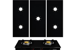 3 pièces Protection Brûleur Cuisinière, Résistants à la Chaleur Protection Cuisinière Gaz Antiadhésifs Réutilisables Protection Cuisinière à Gaz en Téflon, pour Tous les Types de Cuisinière