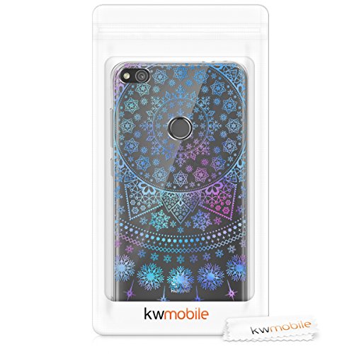 kwmobile Funda para Huawei P8 Lite  2017  - Carcasa Protectora de  TPU  con dise  o con Copos de Nieve en  Azul Rosa Fucsia Transparente 