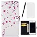 Produktbild lotuslnn Schutzhülle Samsung Galaxy A3 2016, Tasche Samsung Galaxy A3 2016/sm-a310 Leder Schutzhülle Flip Wallet case- (Schutzhülle + Stylus Stift + Screen Protector) iPhone 7 Fleurs de cerisier, rose