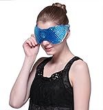 Gel Eye Mask with Flexible Gel Beads Reusable for Heat Cool Theray, Great Eye Spa Compress with Strap for Puffy Eyes, Dry & Dark Circle, Stress Relief, 9.8