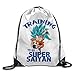 Produktbild GONIESA Fashion Unisex Gym Bag Men's Women's Print Shoulder Drawstring Bag Port Bag Backpacks String Bags School Rucksack Gym Bag Super Saiyan Training White.