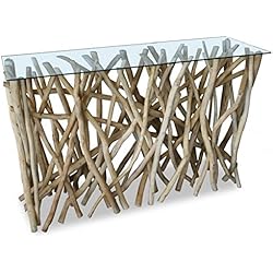 francky-shop Console Design en Bois flotté Teck 77 X120CM