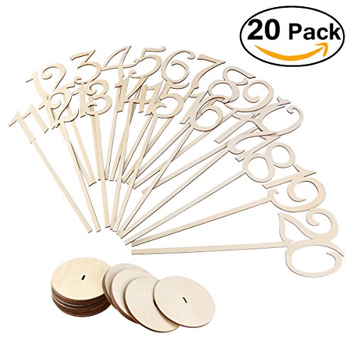 Pixnor 1-20 Hochzeit Tischnummern Halter Basis für Hochzeit Home Dekoration Packung mit 20