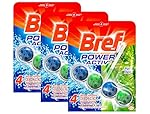 Bref Bloc Nettoyant WC Power Activ Pin 50 g - Lot de 3