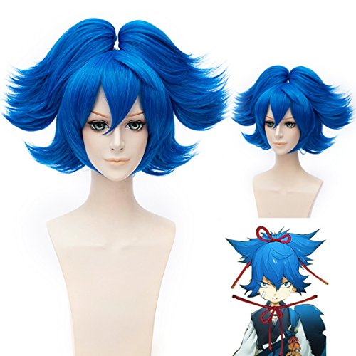 Preisvergleich Produktbild EDAY Blauer Zöpfchen Cosplay Perücke Touken Ranbu Sayo Samonji Kostüm Party Haar