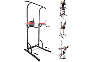 Mobiclinic® Fitness, Power Tower Dip Station, MultiFit, Adjustable Height and Backrest, Multi gym, Heavy Duty, Multi-functional Tower, Home Gym, Pull-up bar, Abdominal Exercise