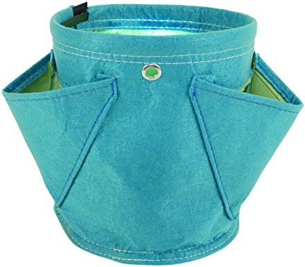 BloemBagz Mini Herb Planter: A fabric pot for your herbs with 3 small side pockets Color: Sea Struck