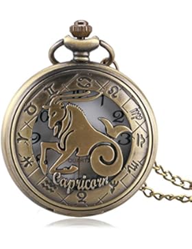 YISUYA Taschenuhr mit Sternzeichenmotiv, Steinbock, Quarz, Anhänger, Uhr, ein Geschenk zu Weihnachten, zum Geburtstag...