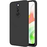 TBOC Cover Compatibile con Xiaomi Redmi 8 [6.22"] Custodia Rigida [Nera] Silicone Liquido [Sensazione Morbida] Fodera Interna
