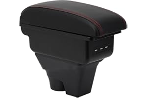 OYHCM Accoudoir Centrale pour Citroen C3 MK3 2016-2024, Rangement Intégré, Cuir Noir, Facile à Installer, Accessoire Intérieur Voiture