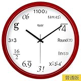 WIHY Silent Seiko Wanduhr Quarz Batterie Mode Präzision Moderne Geschenk Uhr Digital Art Zeichnung Quarzuhr Hause Wanduhr, 13 Zoll, Basic Red-246,