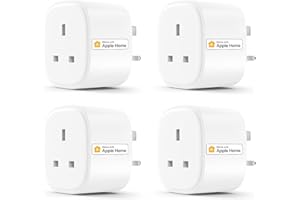 REFOSS Smart Plug With Energy Monitoring, WiFi Smart Plug Works With Apple HomeKit, Alexa, Google Home, Smart Socket Remote Control Timer Plug, No Hub Required, 13A, 4 Packs