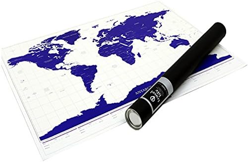 Scratch Off World Map - Scratchable Deluxe Glow in the Dark Edition - XXL 41.3 x 29.9 inches - Scratch and Track the Countries and Cities Visited - Perfect Gift for Travelers