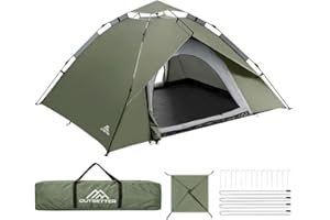 OUTSETTER Camping Tent, Instant Pop Up Tent, Dome Large Lightweight 4 Seasons Tent,with Removable Outer Tarpaulin & Carry Bag,Easy Set-Up for Camping Hiking
