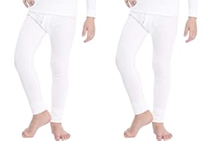 orbiz Set di 2 biancheria intima termica per bambini, unisex, per ragazzi e ragazze, pantaloni caldi invernali