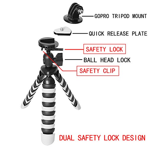 Fantaseal Mini Tr  pied Flexible  Tr  pied Smartphone  Tr  pied Multifonctionnel  Tr  pied pour iPhoneX  Samsung S9  Huawei  Gopro Tr  pied pour 1 4  Vis DSLR Cam  ra Nikon Canon Pentax Sony Olympus GoPro Hero5 4 3  Session etc 