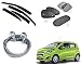 Auto Pearl Premium Quality Car Accessories Combo of Car Rain Wind Door Visor Side Window Deflector. & Full Steel Towing Tow Cable 2000kgs 6mm Heavy Duty 4Mtr. & Premium Quality Car Auto Window Side Chipkoo Sunshade Curtains Black Set of 5 Pcs. For Chevrolet Beat Type-2 RS.1866.00