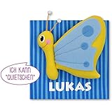 Türschild „Quietsche“-Schmetterling mit Wunschname