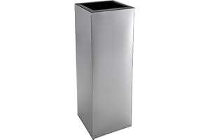 ‎VIVANNO VIVANNO Einzel Zink Blumenkübel Block 80 cm, Silber inkl. Bewässerungssystem