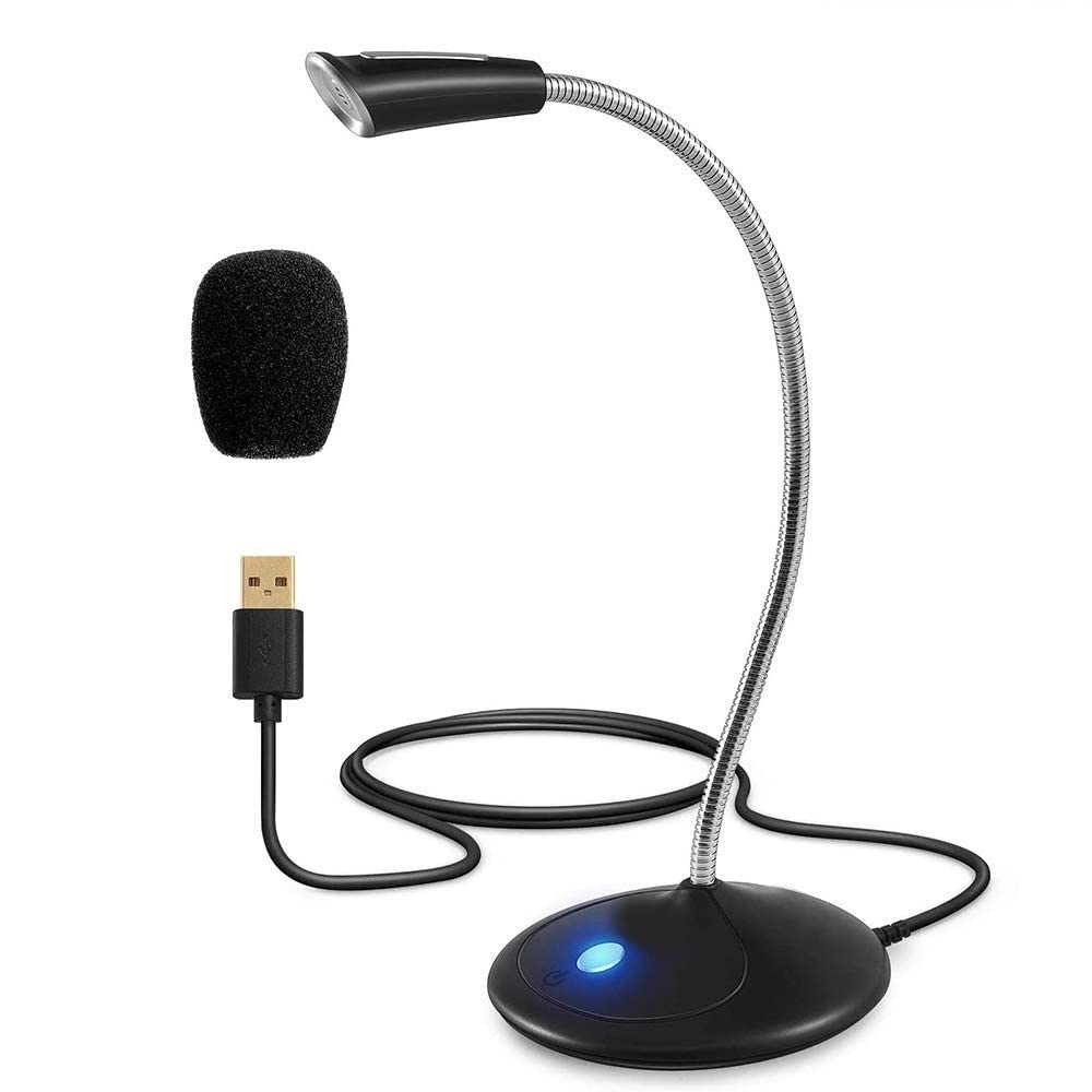 XIKKART Mic for PC, USB Gaming Mic, USB Microphone, Noise Cancellation Mic, Recording Mic for Laptop, Desktop Mac, Plug and Play, Black (Under 1000)