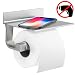 Produktbild Toilettenpapierhalter, unibelin Ohne Bohren Klopapierhalter Selbstklebend Aluminium Papierrollenhalter Wandhalterung Rollenhalter mit Ablage für Küche und Badzimmer