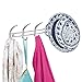 mDesign Wall Mounted Coat Rack - Coat Rail with 10 Door Coat Hooks for Jackets, Robes, Scarves and Towels - Closet Coat Rack - Silver Chrome