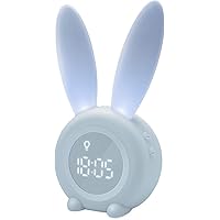 Homealexa Kinder Lichtwecker Cute Rabbit Wake Up Kinderwecker Creative Nachttischlampe Snooze-Funktion, zeitgesteuertes…