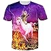 Produktbild BFUSTYLE Unisex-Katzen-Fahr Einhorn-Druck Kurzarm T-Shirts T-Shirts