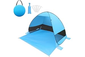 BIHEE Tenda da spiaggia pop up, 200 x 165 x 130 cm, tenda da spiaggia per 2-3 persone, protezione UV, impermeabile, portatile, per campeggio, spiaggia, giardino, barbecue, gite