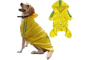 IZEFIA Felpe con Cappuccio per Cani 4 Gambe Tuta Vestiti per Cani Maglione Caldo Felpa in Cotone Giacca Tuta per Cane Piccolo Cane Medio Grande Cane Gatto
