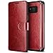 Produktbild Samsung Galaxy S8 Hülle, VRS Design® Leder Schutzhülle [Rot] Schlanke Prämie PU Leder Tasche Stoßsichere Lederhülle Brieftasche Case mit 3 Kartenfach [Layered Dandy] für Samsung S8 (2017)