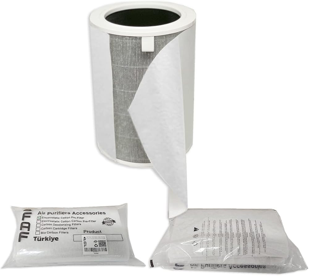 Faf Fresh Air Filter 10 Adet Xiaomi Smart Purifier 4 Lite İle Uyumlu Filtre Üstüne Uyumlu Gümüş İyonlu Elektrostatik Toz Tutucu Ön Filtre