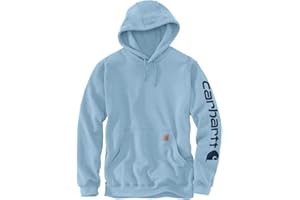 Carhartt Midweight Sleeve Logo Hooded Sweatshirt Workwear - Felpa con Cappuccio Originale Fit con Logo, Taglia S, Colore: Marrone Uomo (Pacco da 1)
