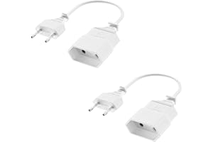 KEAGAR 2 unidades de alargador europeo, cable de alimentación de 0,2 m, cable de extensión para enchufe europeo tipo C a enchufe europeo tipo C (0,75 mm²), enchufe europeo a enchufe europeo